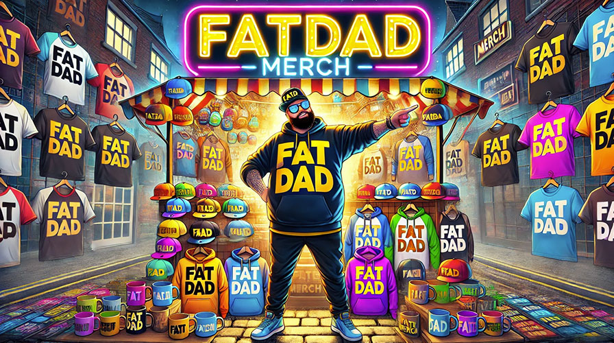 fat dad character with community vision concept, fun crypto meme style